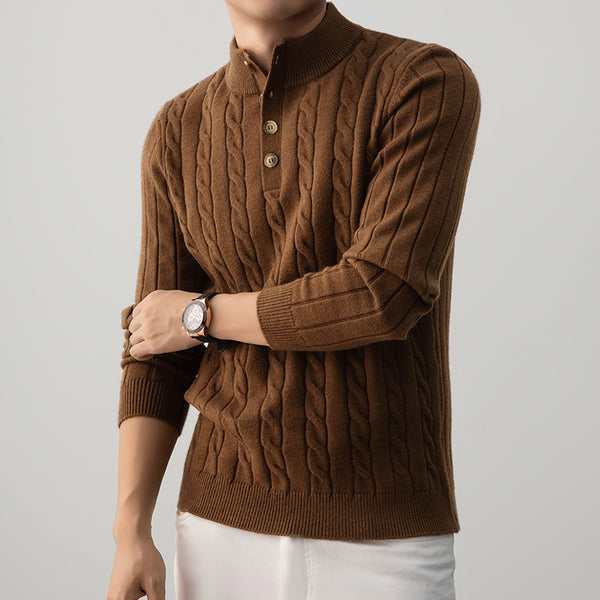 The Verona Henley Twist Sweater