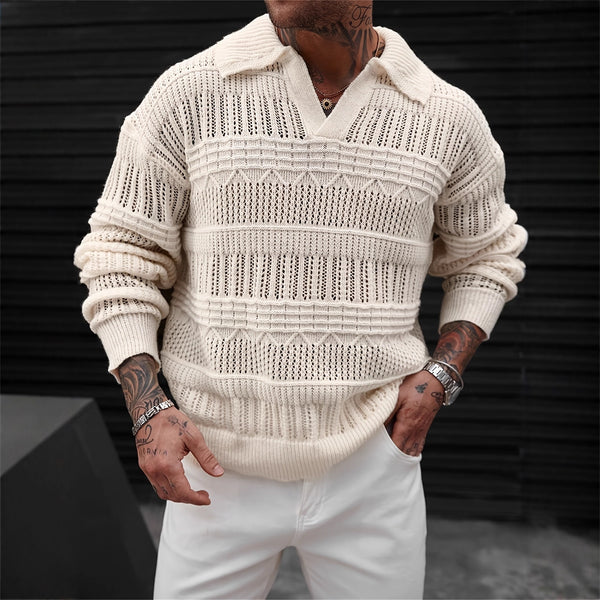 The Sorrento Hollow-Knit V-Neck